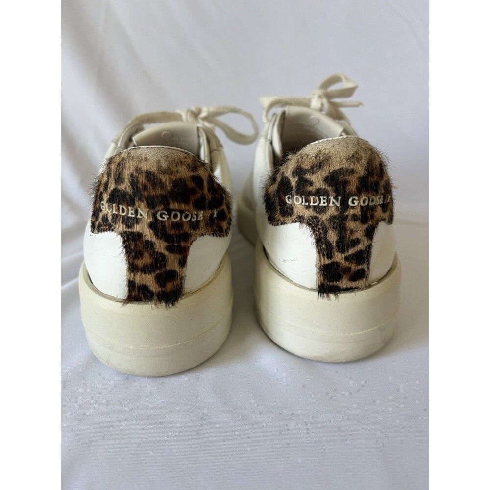 Golden Goose Hi Star Sneaker White/ Leopard Print Heel Tab Sz 38 (6.5-7 Women) - Picture 4 of 8